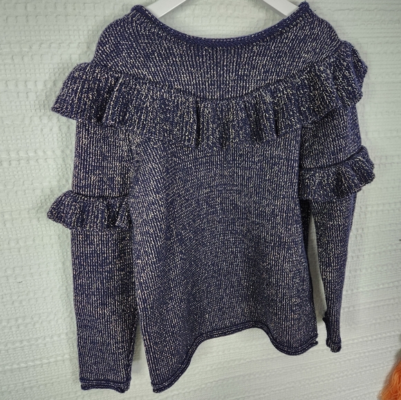 J. Crew Metallic Ruffle Sweater - Picture 2 of 5